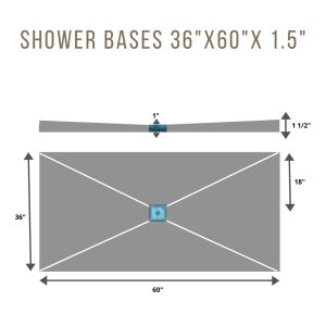 Base de douche 3x5 CENTRE 6 x 6