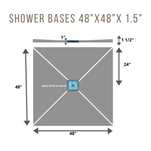 Base de douche 4x4 CENTRE 4 x 4
