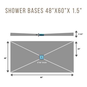 Base de douche 4x5 CENTRE 6 x 6