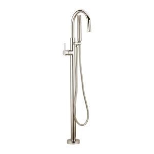 COS-F71105BN Remplisseur de baignoire à col de cygne en nickel brossé