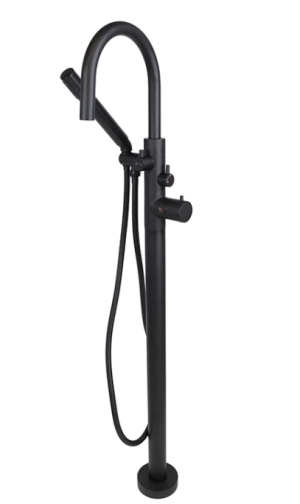 COS-F71106MB Matte Black Round Free Standing Bath Tub Faucet