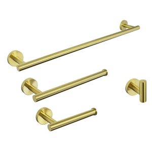 COS - Ensemble de porte-serviettes moderne 4 pièces - Or brossé - BAK114BG - Rond