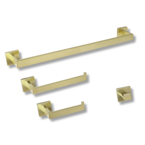COS - Ensemble de porte-serviettes moderne 4 pièces - Or brossé - BAK123BG - Carré