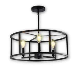 Lustre en métal noir - 116002-3D