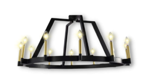 Black Metal Chandelier Light - 116003-12D