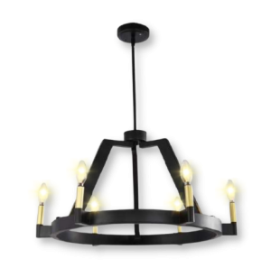 Black Metal Chandelier Light - 116003-6D