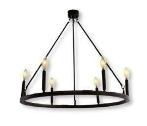 Black Metal Chandelier Light - 116004-6D