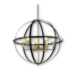 Lustre en métal noir - 116005-6D
