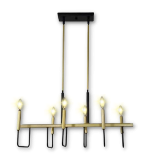 Black Metal Chandelier Light - 116006-6B