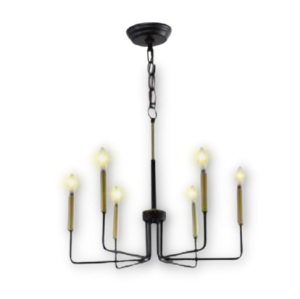 Black Metal Chandelier Light - 116006-6D