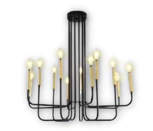 Black Metal Chandelier Light - 116007-12D