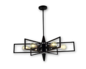 Black Metal Chandelier Light - 116008-6D
