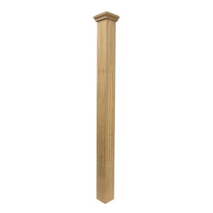 Poteau cannelé en chêne rouge inachevé 3 1/2 X 48 avec capuchon WCB3120