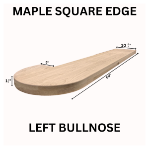 Maple Square Edge Tread Bullnose Left MSET-BL