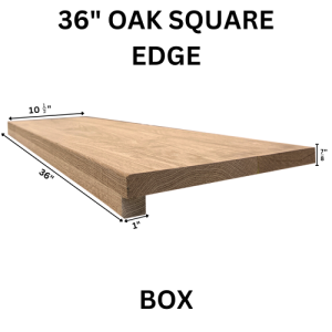 36" Red Oak Square Edge Tread BOX - SPECIAL