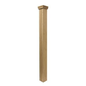 Poteau uni en chêne rouge inachevé 3 1/2 X 48 avec capuchon WCA3120