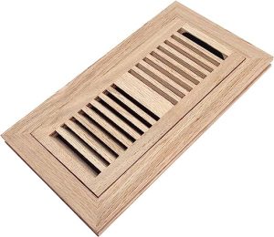 Évent de plancher encastré inachevé 4 x 10 Chêne rouge