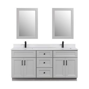 Vanité TC Wood – Grise (double vasque)
