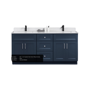 Vanité TC Wood – Bleue (double vasque)