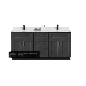 Vanité TC Wood – Gris foncé (double vasque)