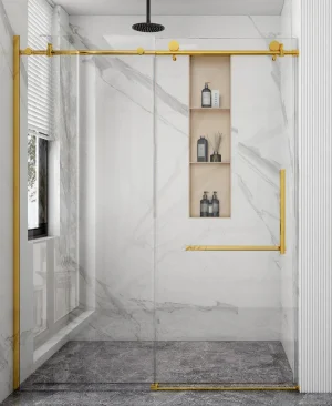 Verre pour porte de douche – 48" X 72" Or brossé