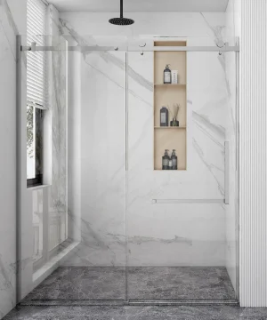 Verre pour porte de douche, 60" X 72", chrome