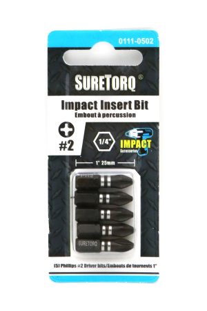 Suretorq - 0111-0502 - 5 embouts à chocs PH2, 1 carte