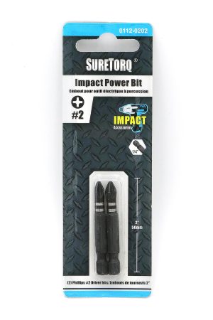 Suretorq - 0112-0202 - Paquet de 2 embouts à chocs PH2, 2 cartes