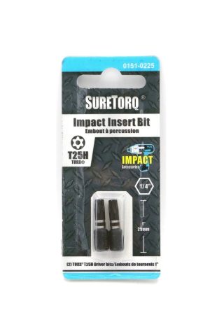 Suretorq - 0151-0225 - Paquet de 2 embouts Impact T25H, 1 carte