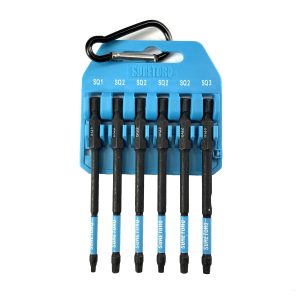 Suretorq - 0833-0690CA - Ensemble de 6 embouts SQ 89 mm avec clip (1 x SQ1, 4 x SQ2, 1 x SQ3)