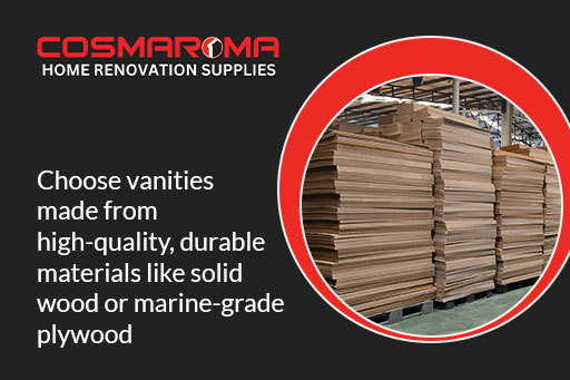 High-quality solid wood or marine-grade plywood bathroom vanity