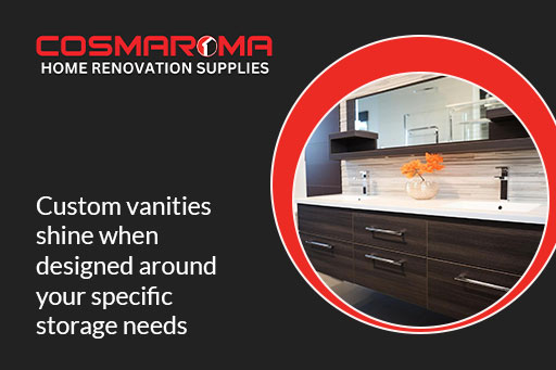 Custom vanity in Ottawa tailored for optimized storage
