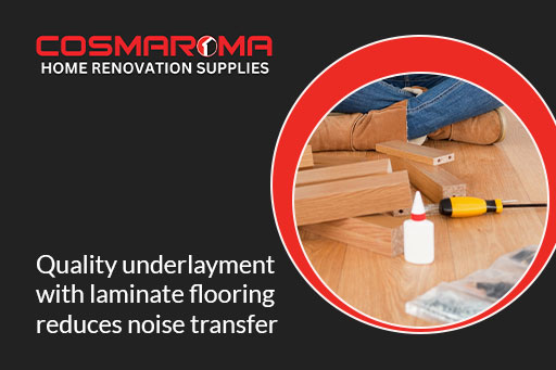 Laminate flooring with underlayment reduces noise