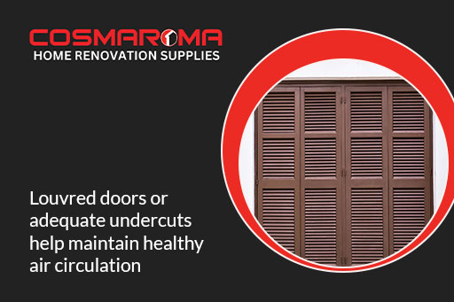 Louvred doors for air circulation