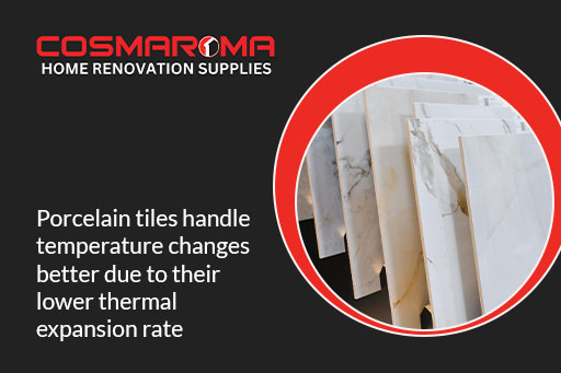 Porcelain tiles resist temperature expansion