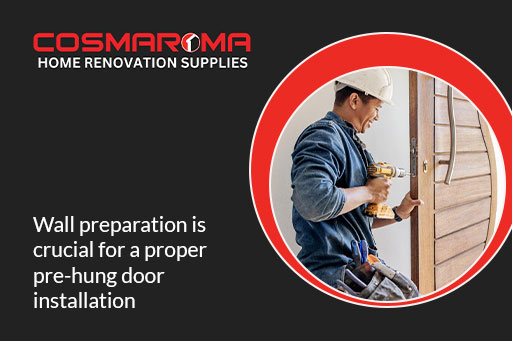 Preparing a wall for accurate pre-hung door installation in a home