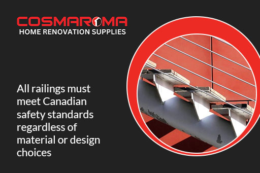 Safe stair railing compliant with Canada regulations