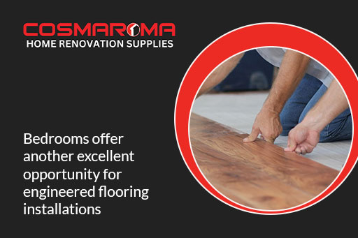 Perfect bedroom setting for engineered flooring in London house