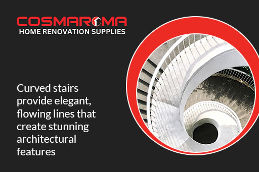 Elegant curved staircase with flowing design