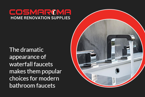 Popular waterfall faucet choice in modern bathroom