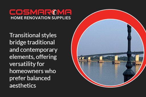 Transitional styles bridge traditional and contemporary elements