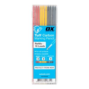 OX Pro Tuff Carbon Pencil Leads – Basic Color & Graphite Lead | 10-Pack