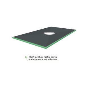 HydroBlok - 48" x 48" LOW-PROFILE Shower Pan w/Drain - HBLPSP4848