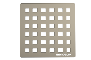 HydroBlok - LOW PROFILE Drain Cover - Satin Brass - HBLPDCBRASS