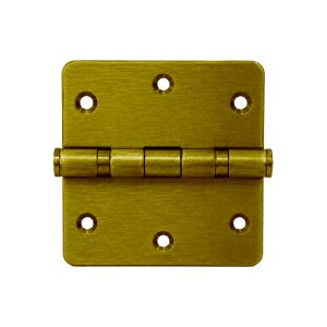 PorteGuard - Ball Bearing Door Hinges 3.5" - 1/4" Radius Gold-2pc